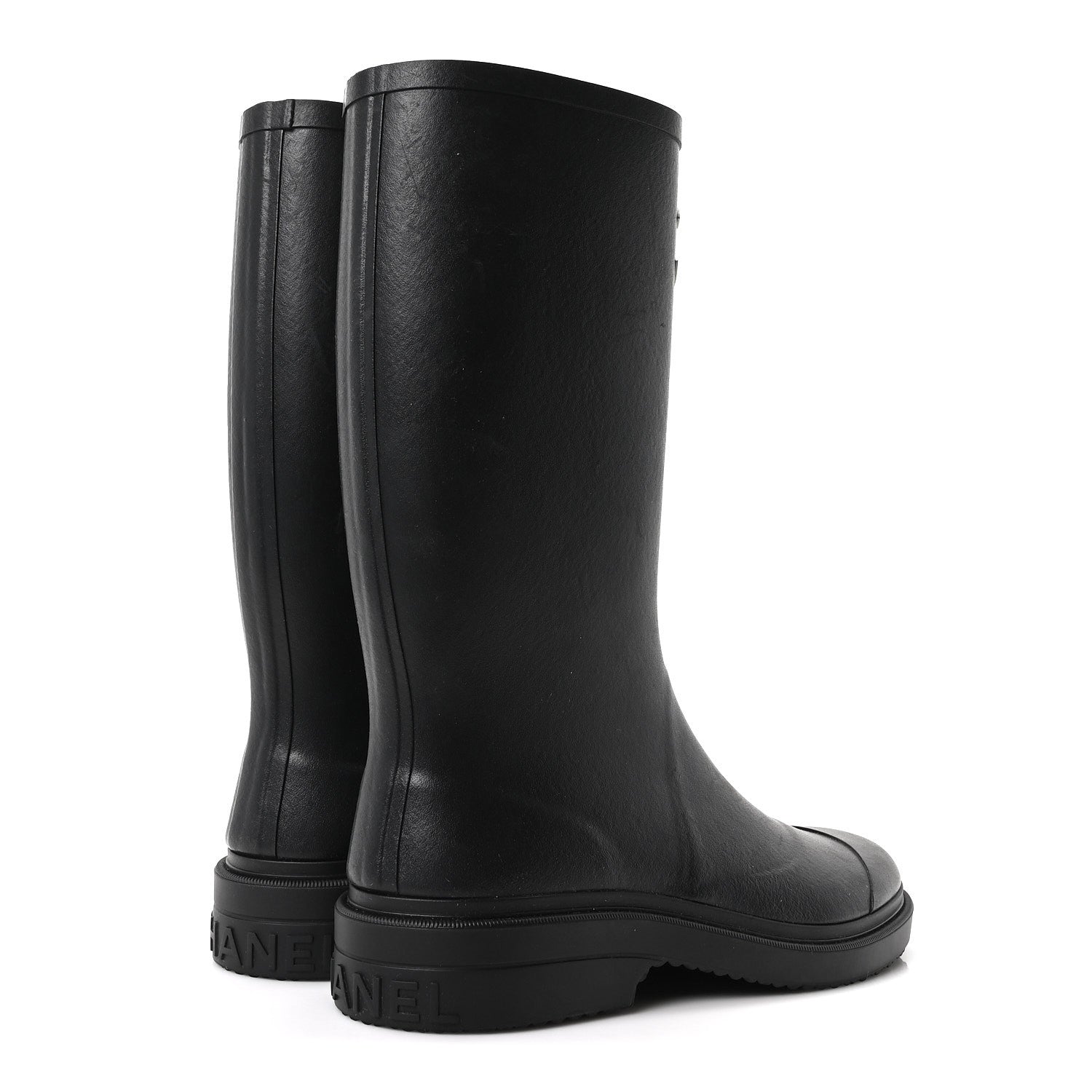 Chanel Caoutchouk CC High Boots 40 Black 5 of 10