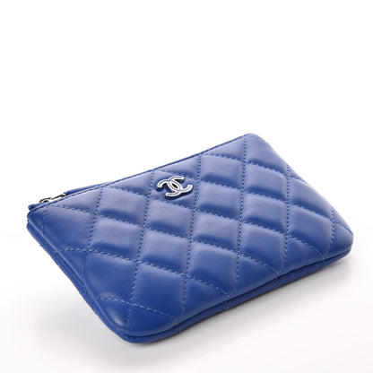 Chanel Lambskin Quilted Small Cosmetic Case Blue 4 of 10