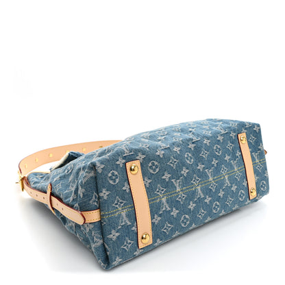 Louis Vuitton Monogram Denim CarryAll MM Blue 5 of 11