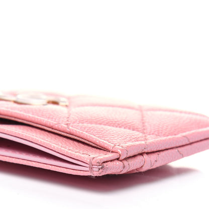 Chanel Iridescent Caviar Quilted Card Holder Rose Pink 12 of 14