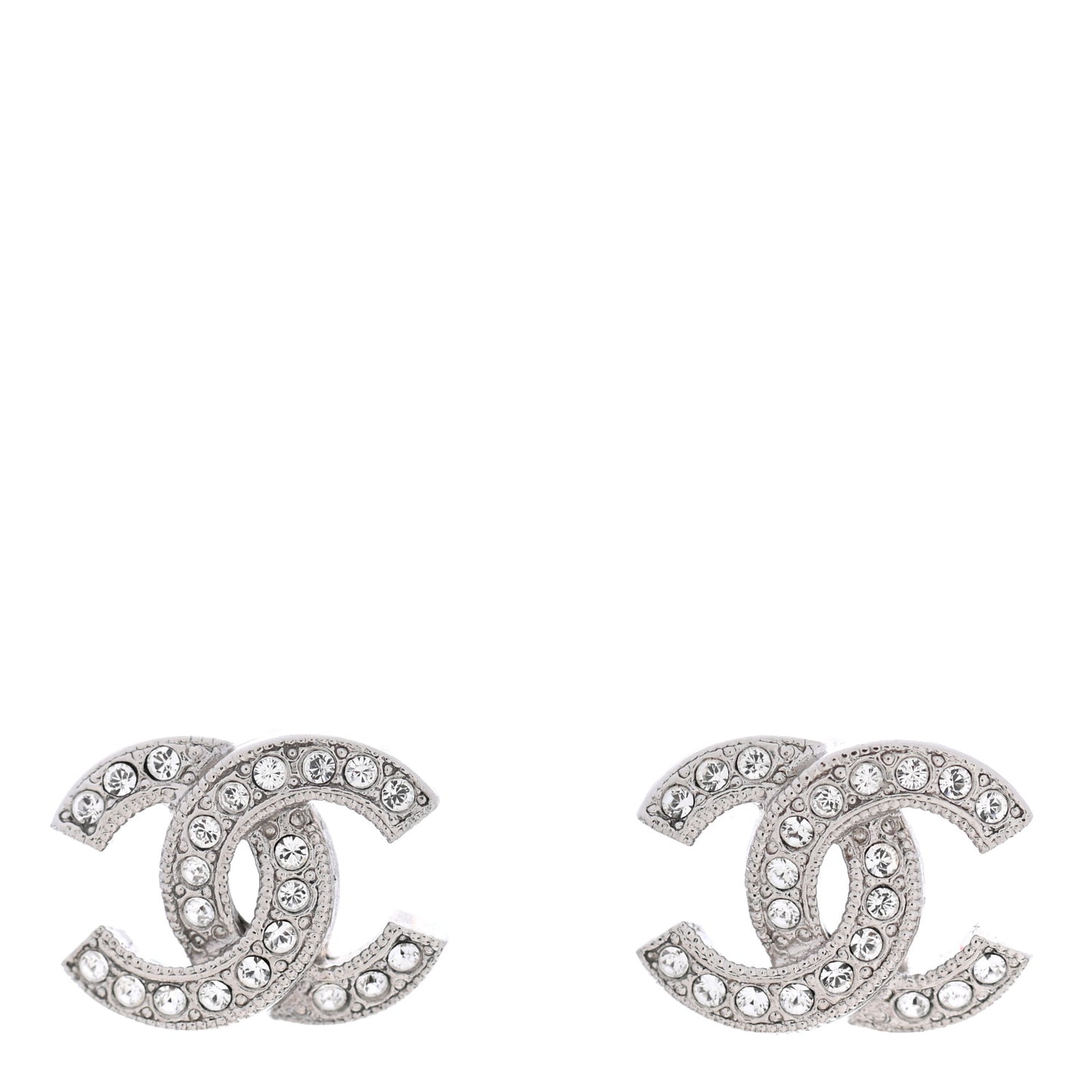 Crystal CC Earrings Silver