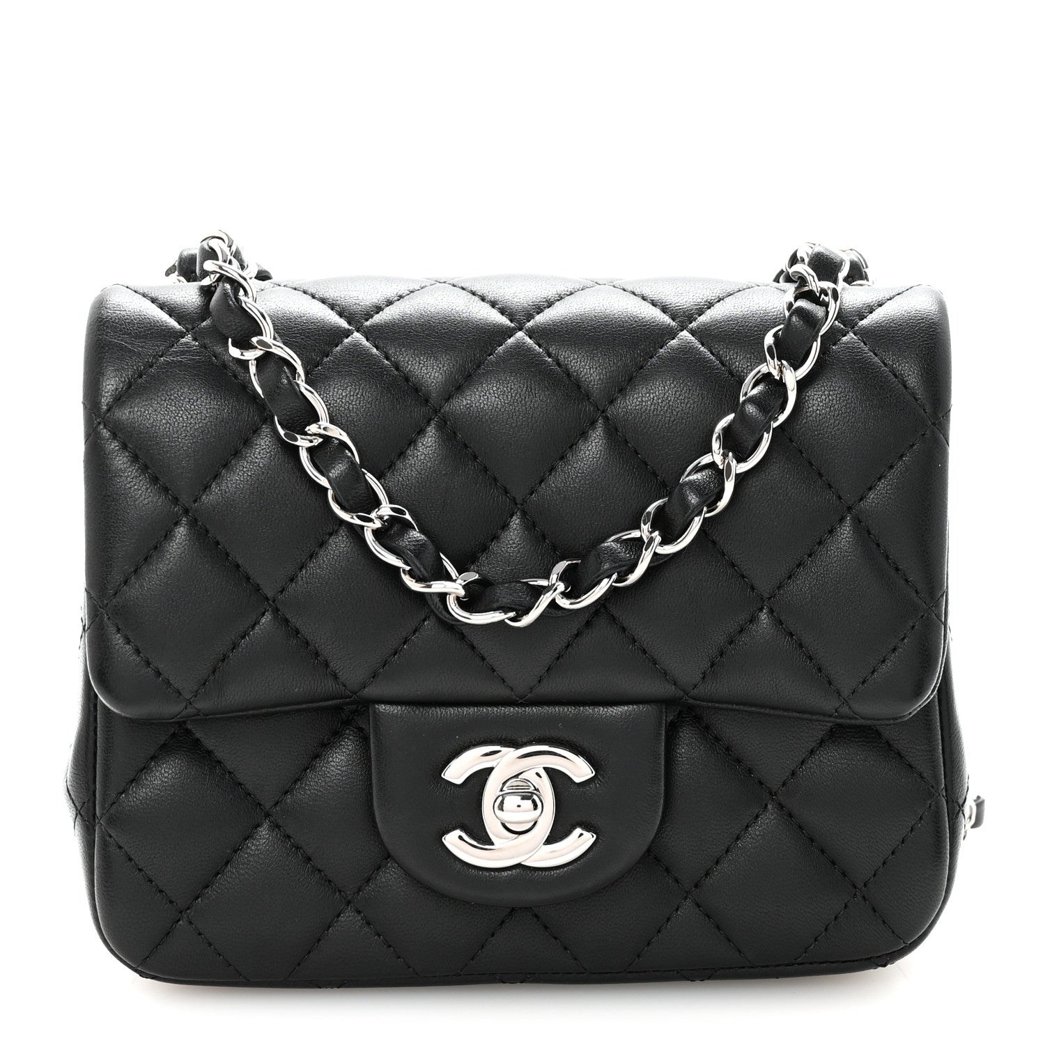 Chanel Lambskin Quilted Mini Square Flap Black 1 of 11