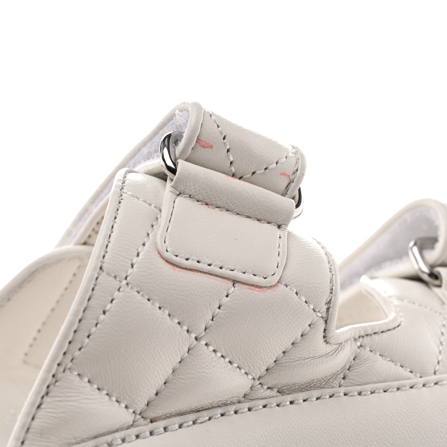 Chanel Lambskin Quilted Velcro Dad Chain CC Slide Sandals 38 White 12 of 14