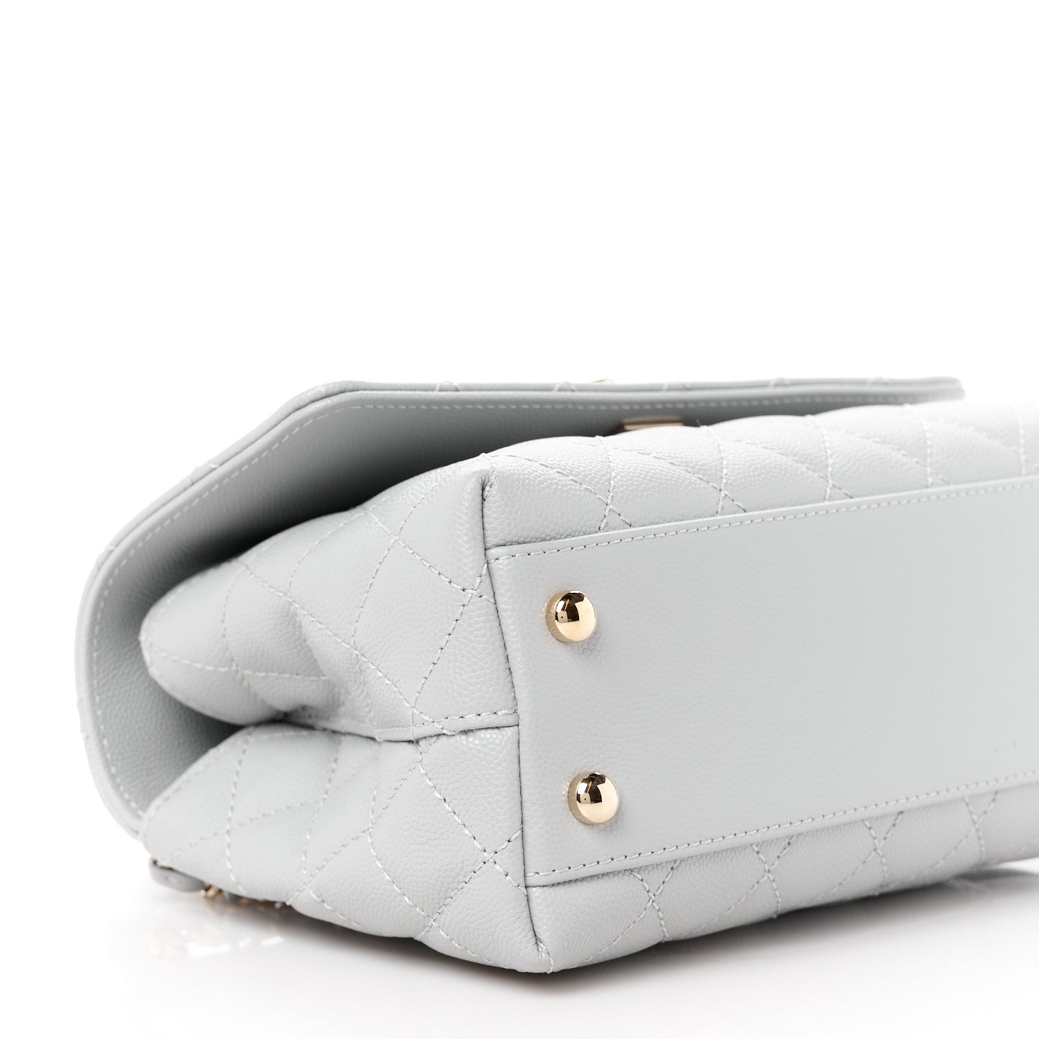 Chanel Caviar Quilted Mini Coco Handle Flap Light Grey 10 of 11