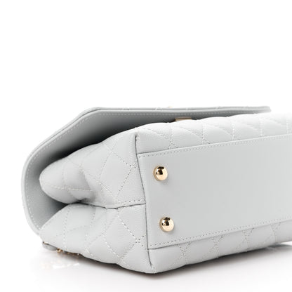 Chanel Caviar Quilted Mini Coco Handle Flap Light Grey 10 of 11