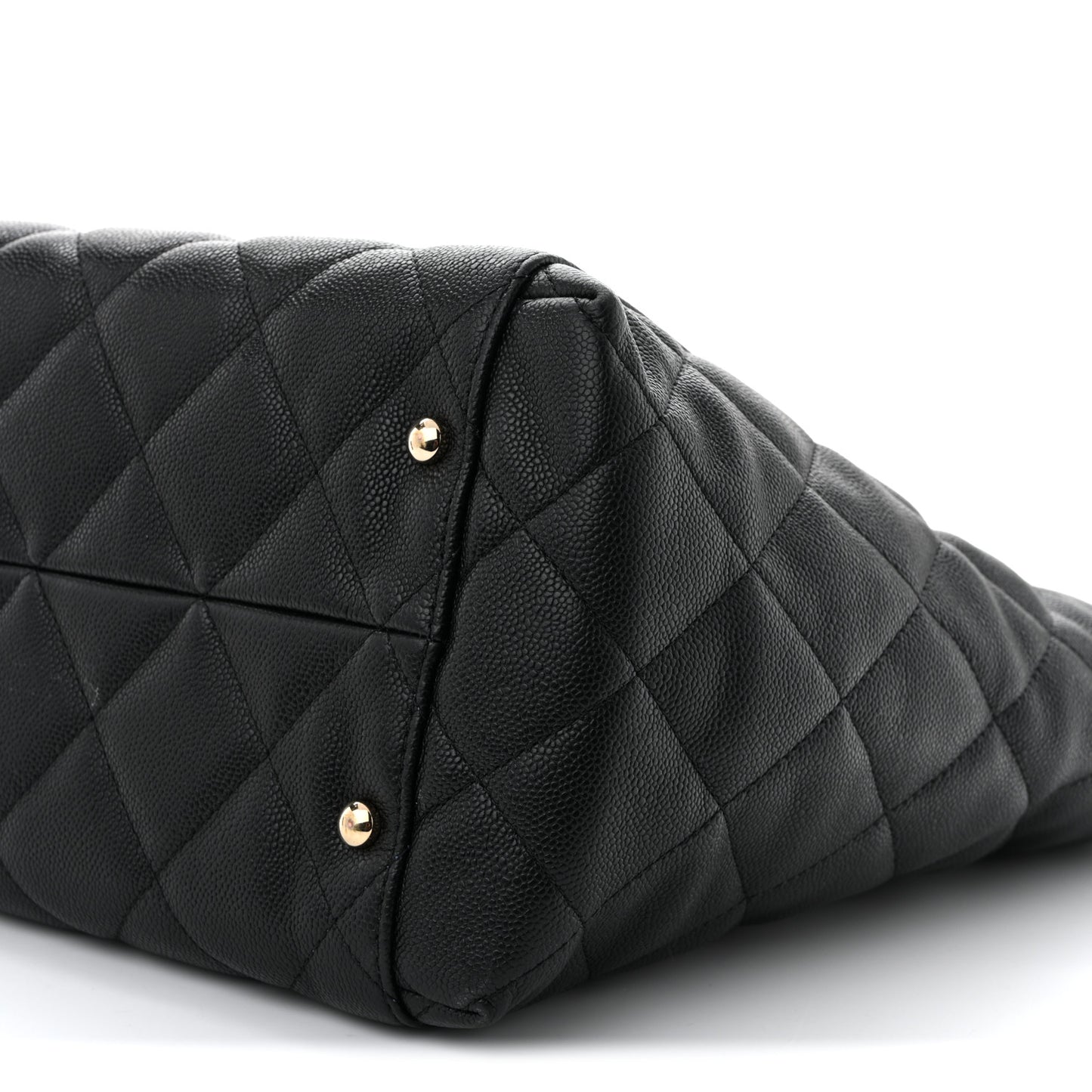 Caviar Quilted Large Shopping Tote Black