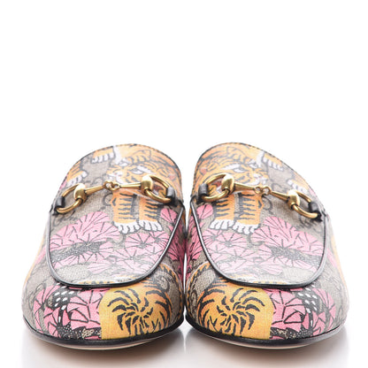Gucci GG Supreme Monogram Bengal Womens Princetown Slippers 36.5 Beige Crop Pink 2 of 10