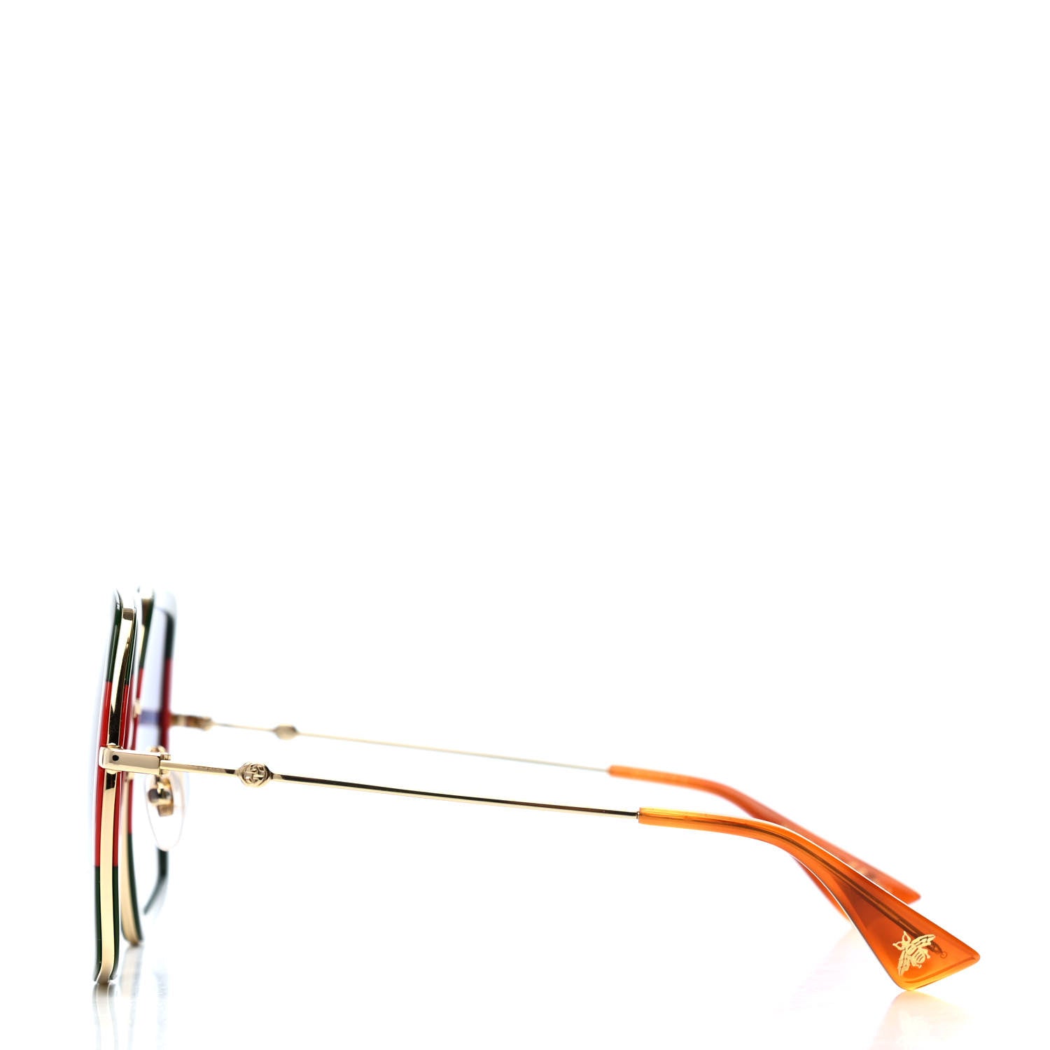 Gucci Square Frame Web GG0106S Sunglasses Tortoise 3 of 4