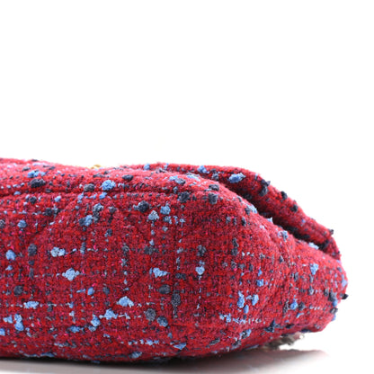 Chanel Tweed Quilted Large Chanel 19 Flap Red Blue Grey 10 of 11