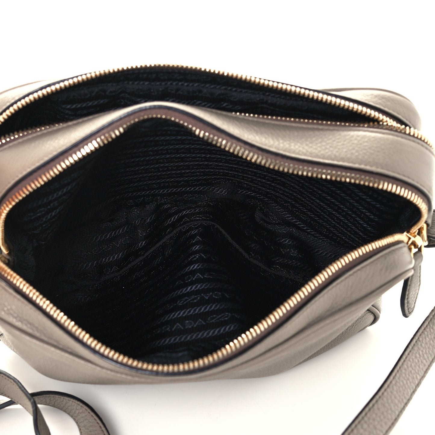 Vitello Phenix Medium Double Zip Shoulder Bag Argilla