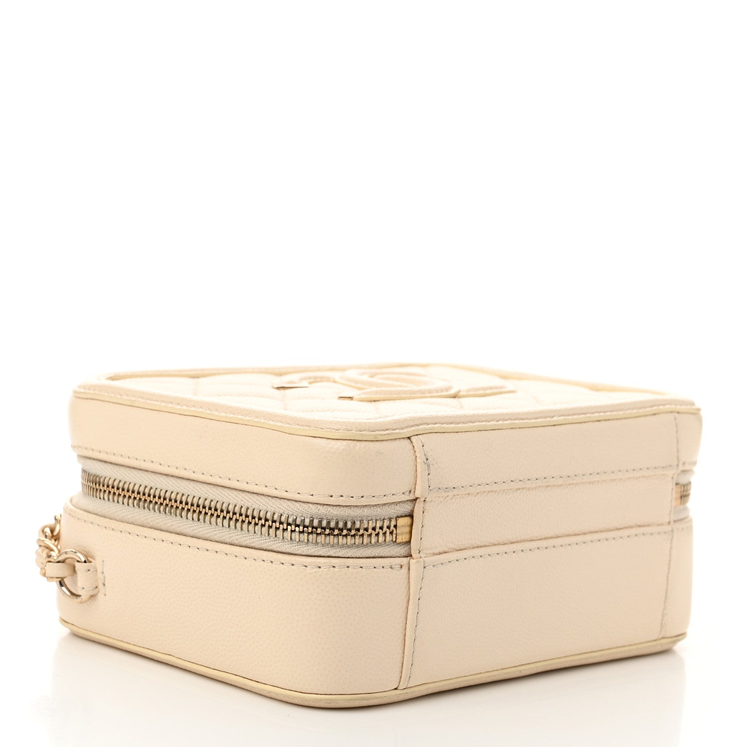 Chanel Caviar Quilted Small CC Filigree Vanity Case White 4 of 11