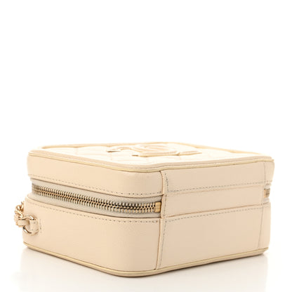 Chanel Caviar Quilted Small CC Filigree Vanity Case White 4 of 11