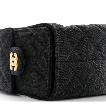 Chanel Washed Denim Quilted Mini Chanel 25 Handbag Black 9 of 10