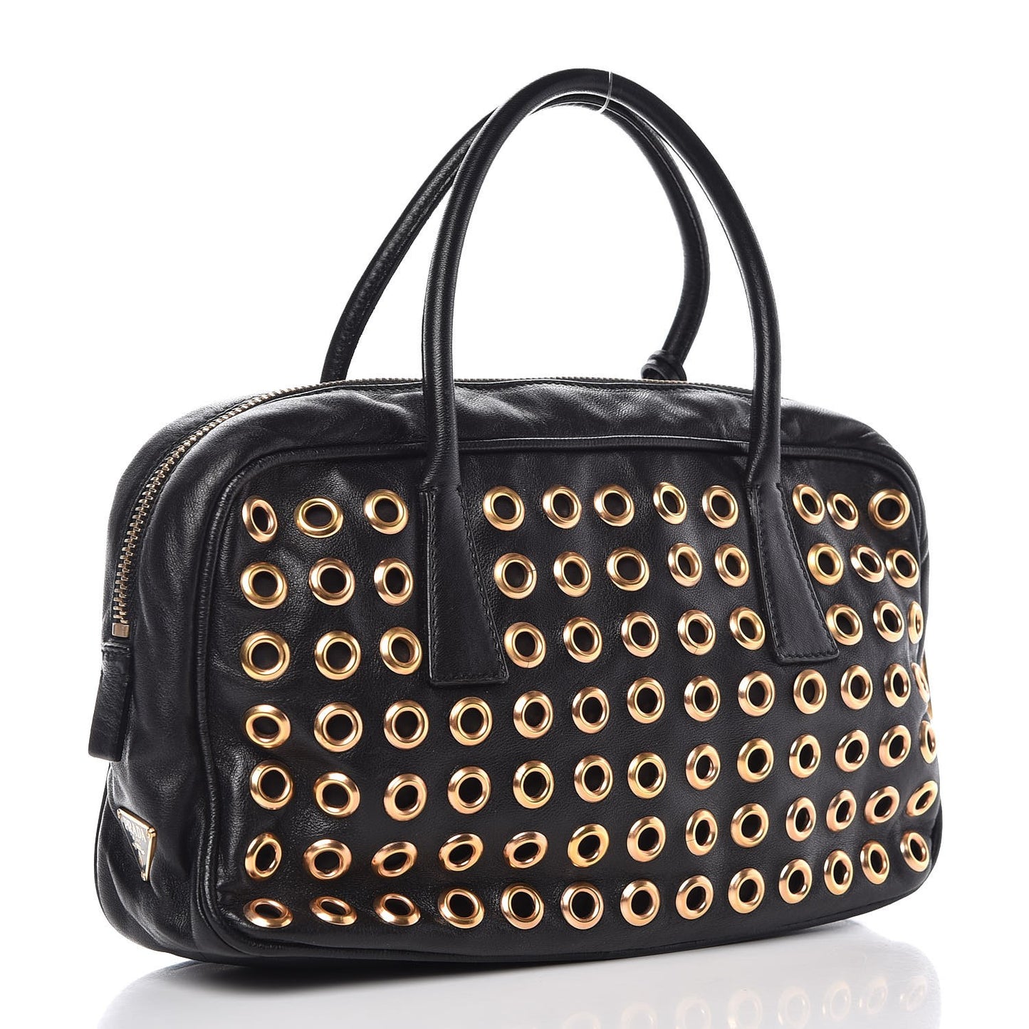 Nappa Metal Grommet Bauletto Black