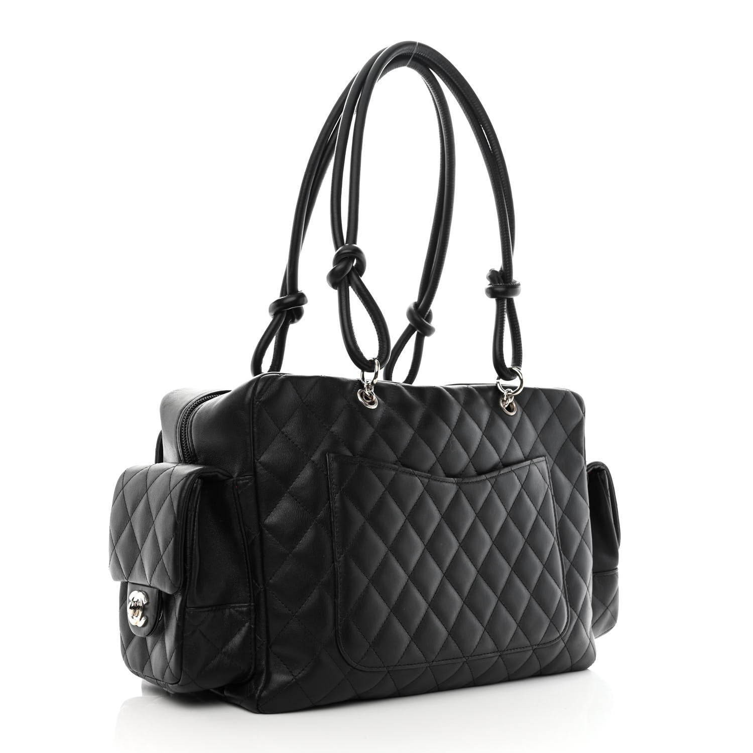 Chanel Calfskin Quilted Large Cambon Multipocket Reporter Black 3 of 10