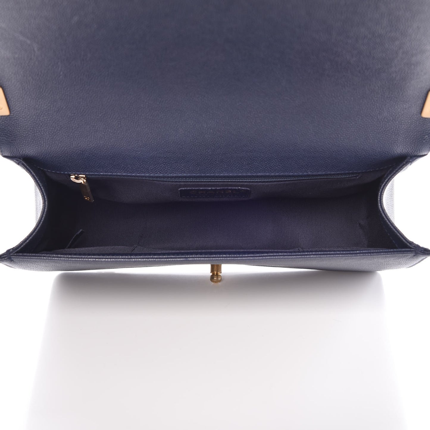 Caviar Quilted New Medium Boy Flap Dark Navy Blue