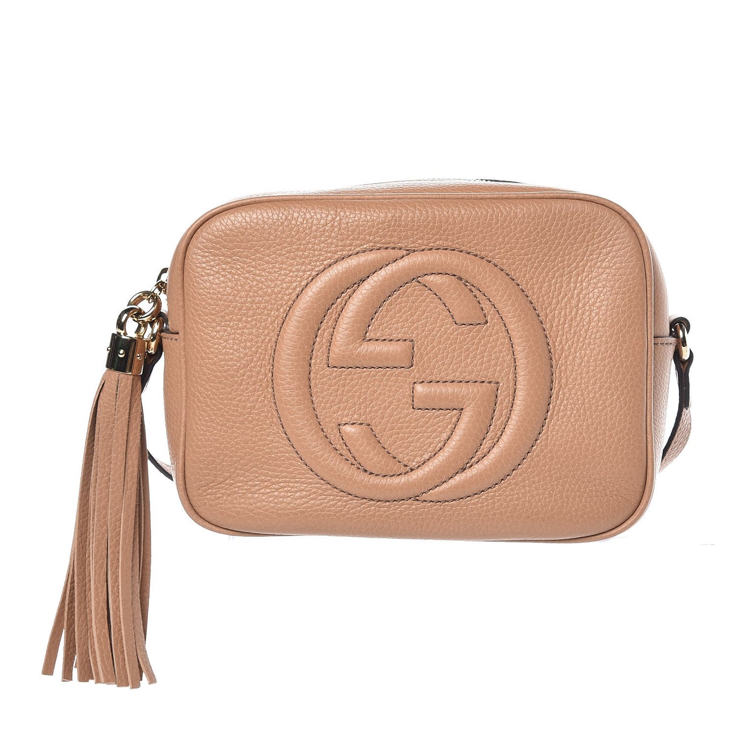 Pebbled Calfskin Small Soho Disco Bag Rose Beige