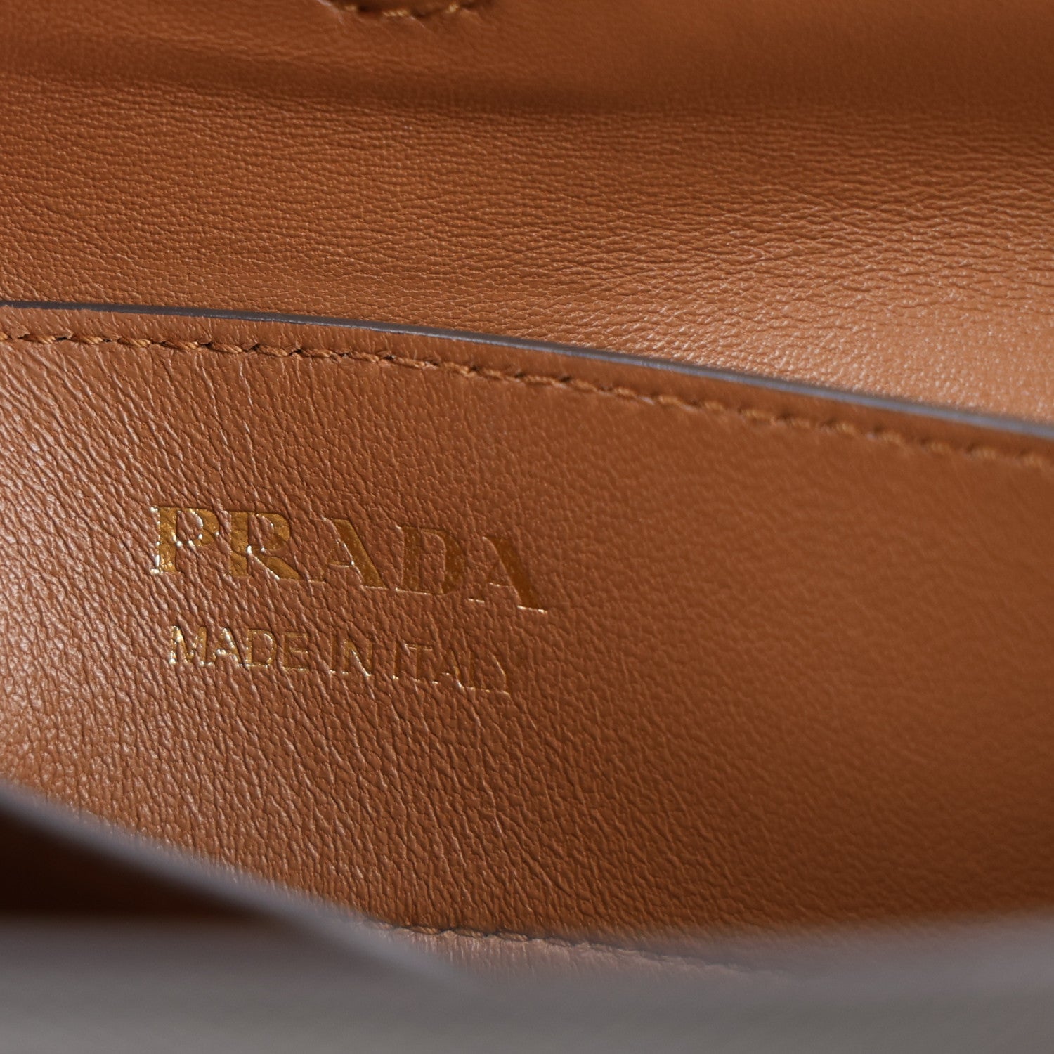 Prada Saffiano Cuir Bi-Color Double Handle Bag Marmo Caramel 7 of 10