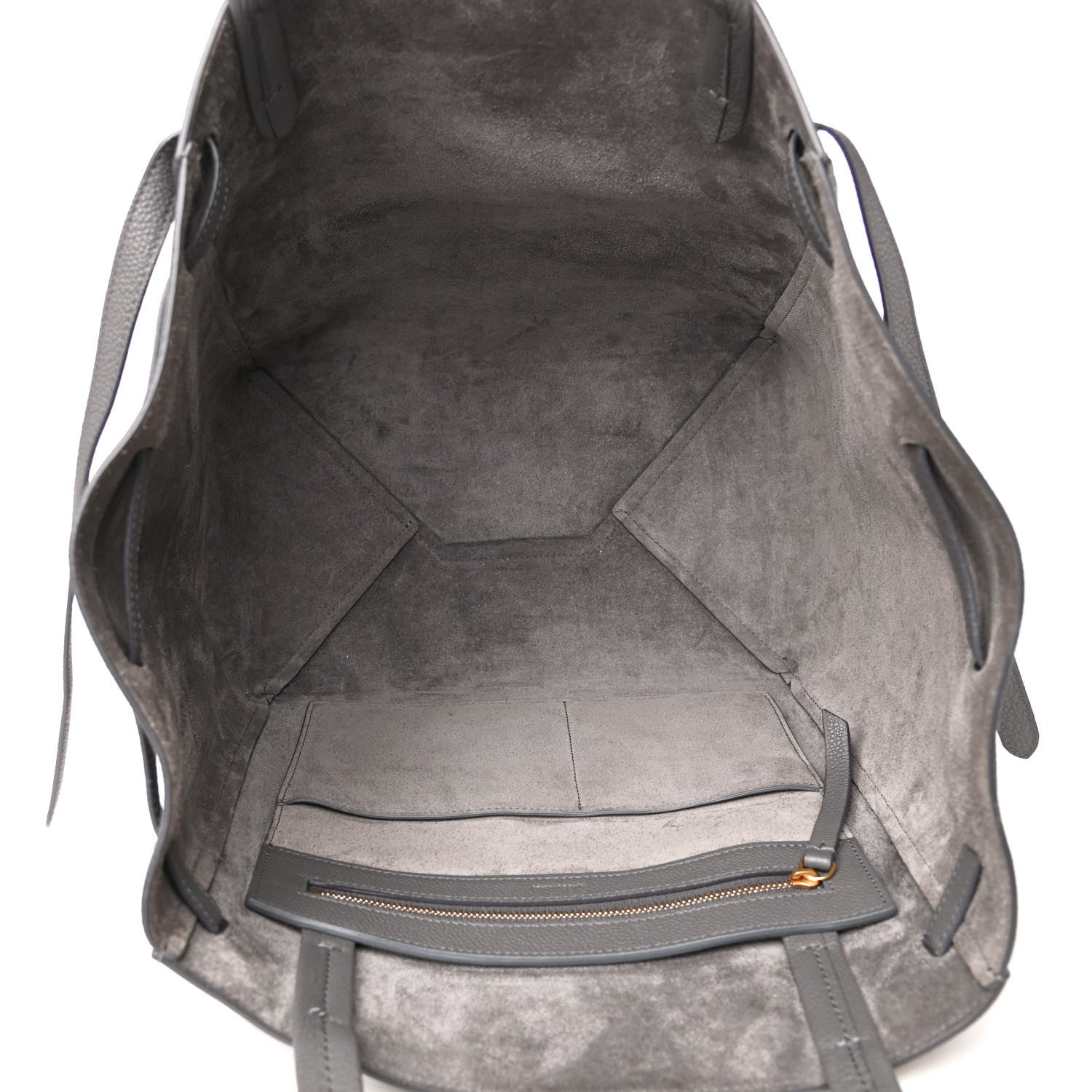 Celine Soft Grained Calfskin Small Belt Cabas Phantom Grey 4 of 4