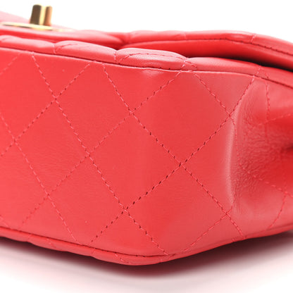 Chanel Lambskin Quilted Mini Rectangular Flap Red 9 of 10