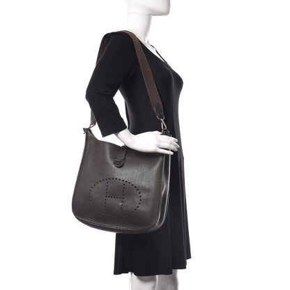 Hermes Taurillon Clemence Evelyne II GM Chocolate 2 of 23