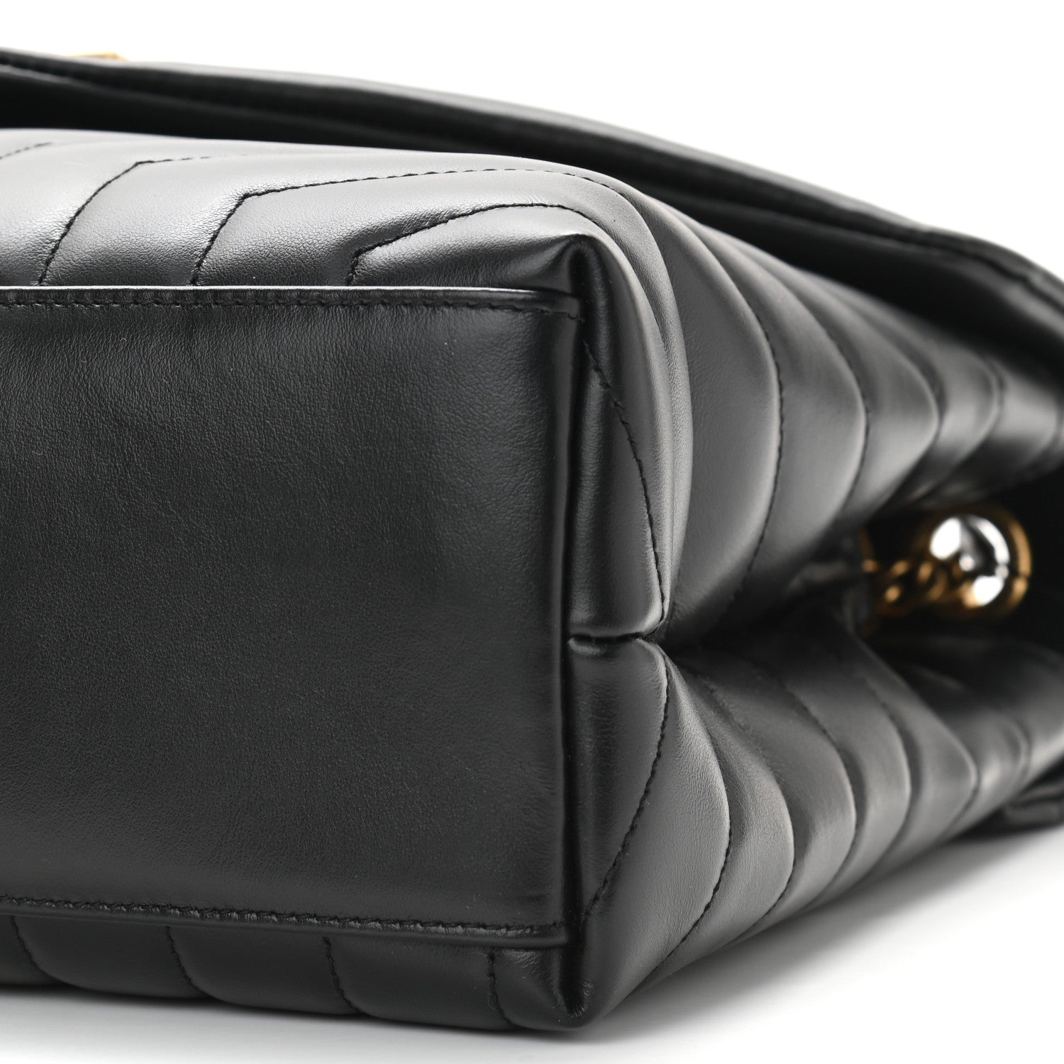 Saint Laurent Calfskin Y Quilted Monogram Medium Loulou Chain Satchel Black 9 of 10