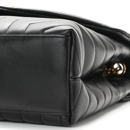 Saint Laurent Calfskin Y Quilted Monogram Medium Loulou Chain Satchel Black 9 of 10