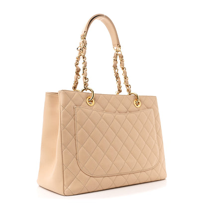 Chanel Caviar Quilted Grand Shopping Tote GST Beige Clair 3 of 11