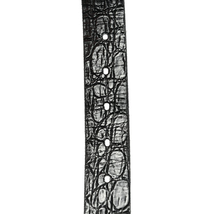 Saint Laurent Calfskin Embossed Monogram Celtique Belt 85 34 Black 4 of 9