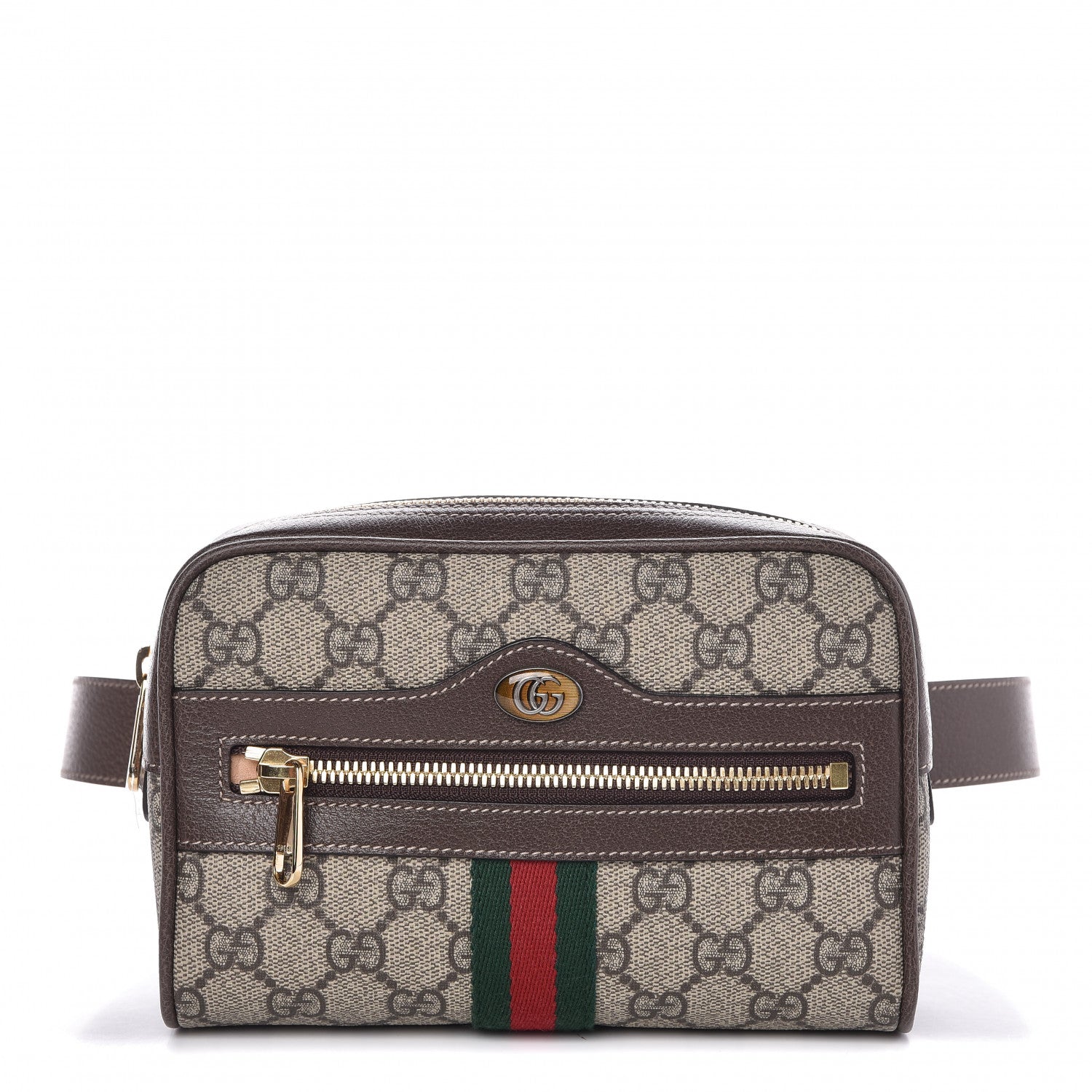 Gucci GG Supreme Monogram Web Small Ophidia Belt Bag 75 30 Dark Brown 1 of 7