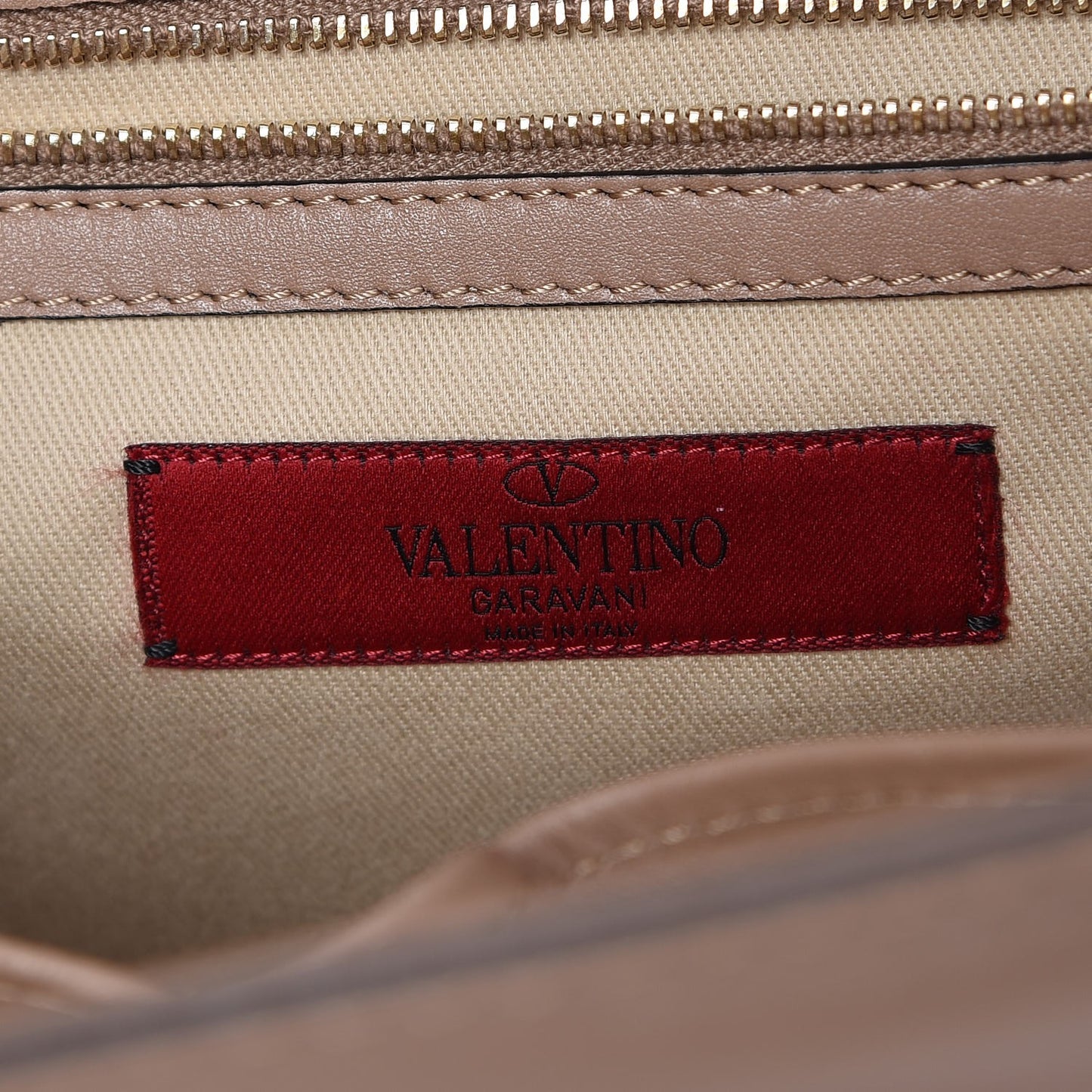 Vitello Large Glam Lock Rockstud Flap Poudre