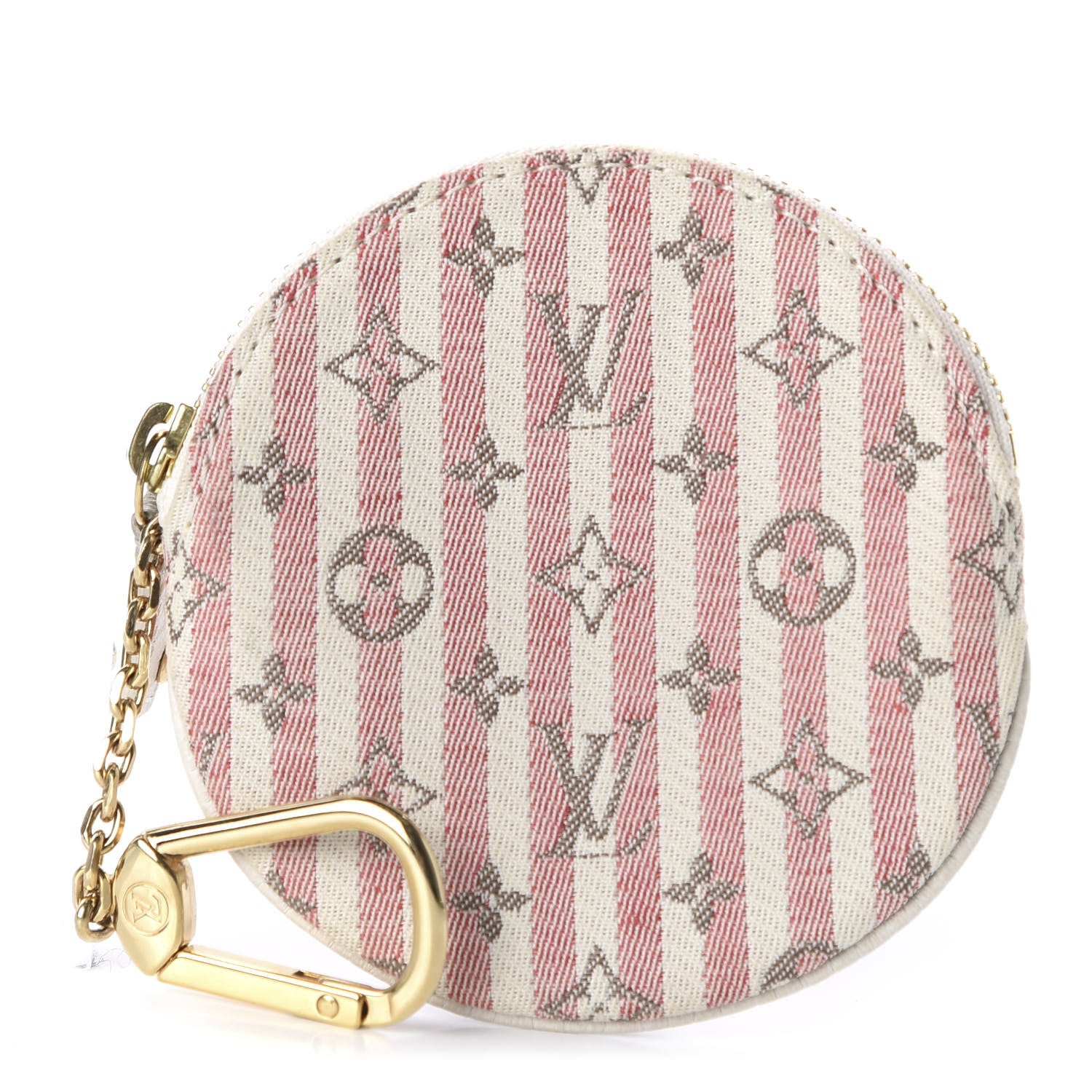 Louis Vuitton Mini Lin Croisette Round Coin Purse Rouge 1 of 7