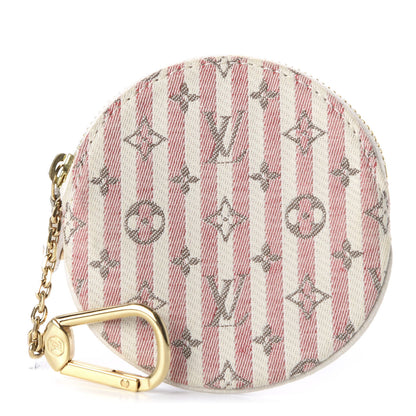 Louis Vuitton Mini Lin Croisette Round Coin Purse Rouge 1 of 7