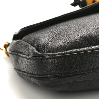 Gucci Calfskin Bamboo Croisette Evening Bag Black 9 of 10