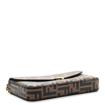 Fendi Vitello Soft F is Fendi Bi-Color FF 1974 Embossed Envelope Wallet On Chain with Pouches Maya Black 5 of 12