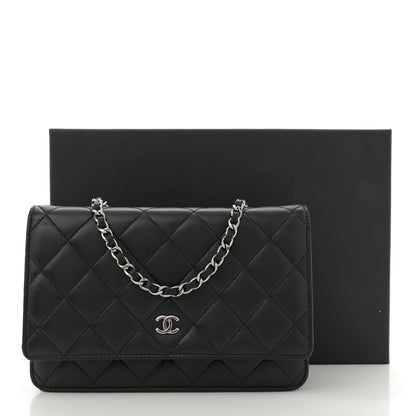 Chanel Lambskin Quilted Wallet On Chain WOC Black 14 of 14