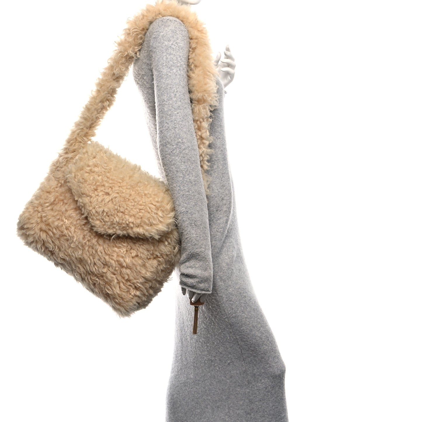 Shearling Shoulder Bag Natural
