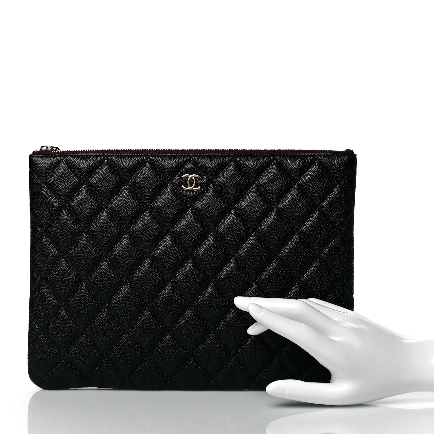 Chanel Caviar Quilted Medium Cosmetic Case Black 2 of 10