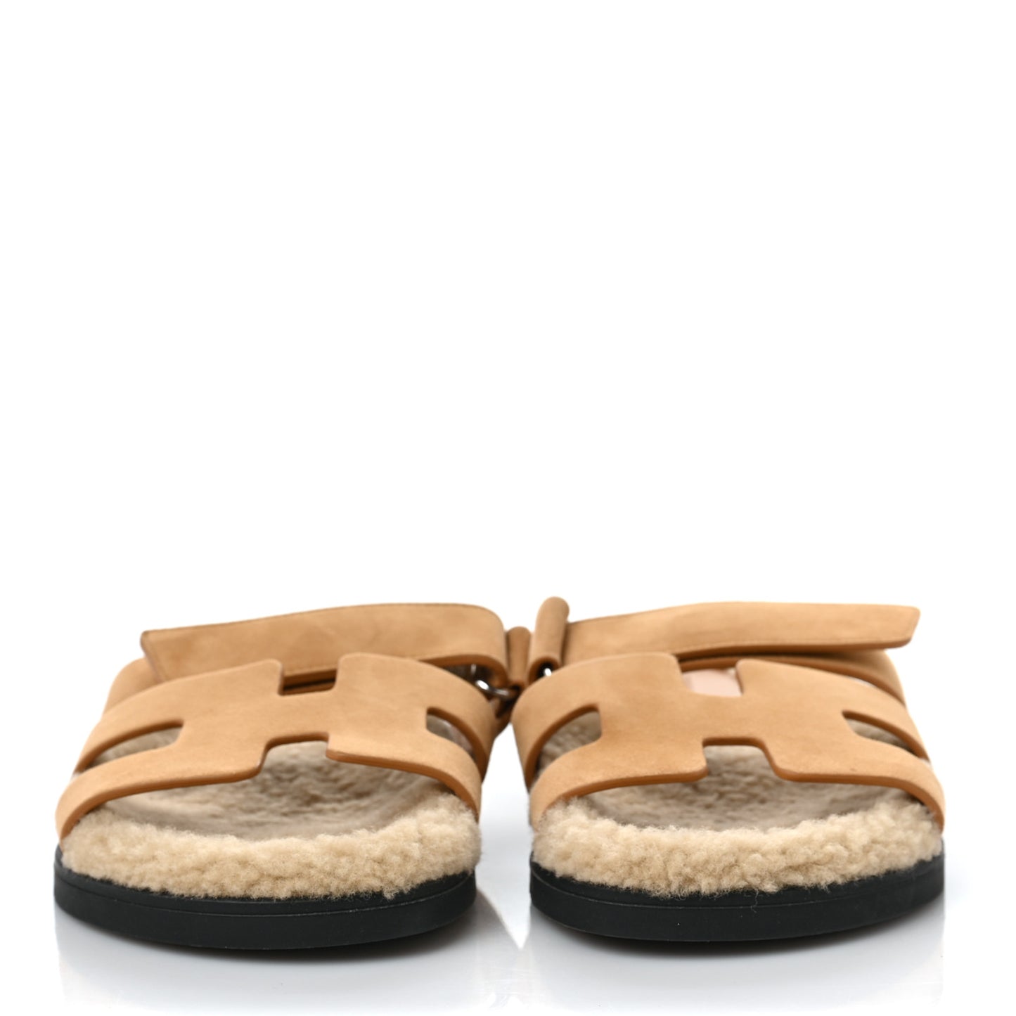 Suede Goatskin Woolskin Womens Chypre Sandals 37 Golden Beige