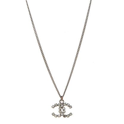 Chanel Baguette Crystal CC Necklace Light Gold 1 of 7