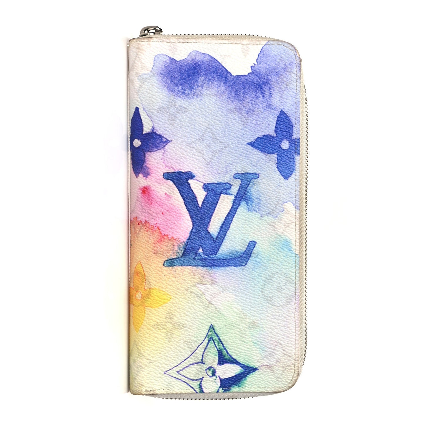 Monogram Watercolor Vertical Zippy Wallet