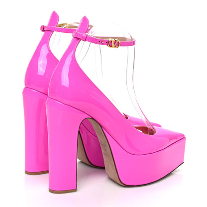 Valentino Garavani Patent Tan-Go 45/135mm Platform Pumps 38.5 Pink PP 4 of 10