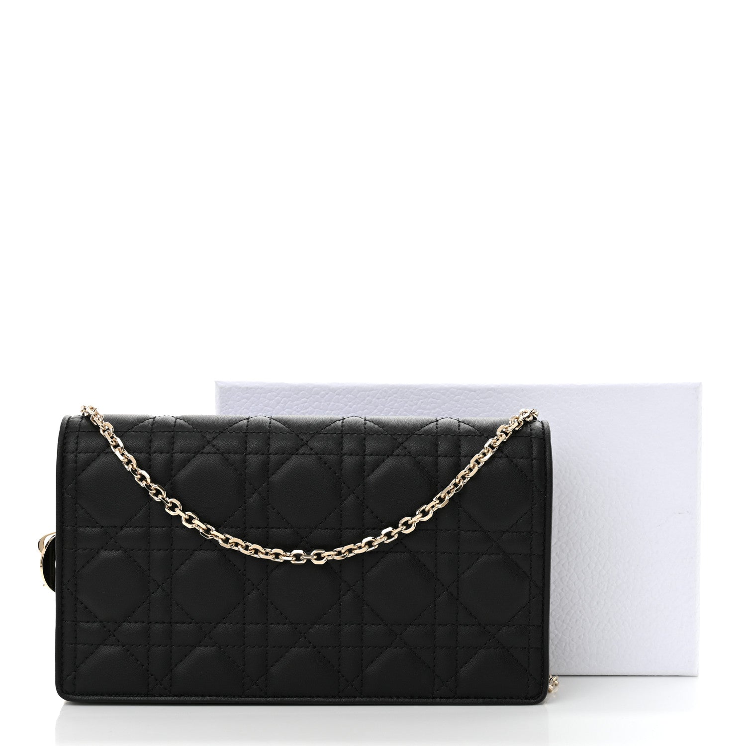Christian Dior Lambskin Cannage Lady Dior Pouch Black 11 of 11