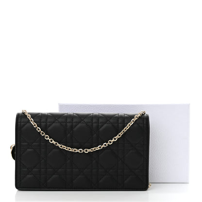 Christian Dior Lambskin Cannage Lady Dior Pouch Black 11 of 11