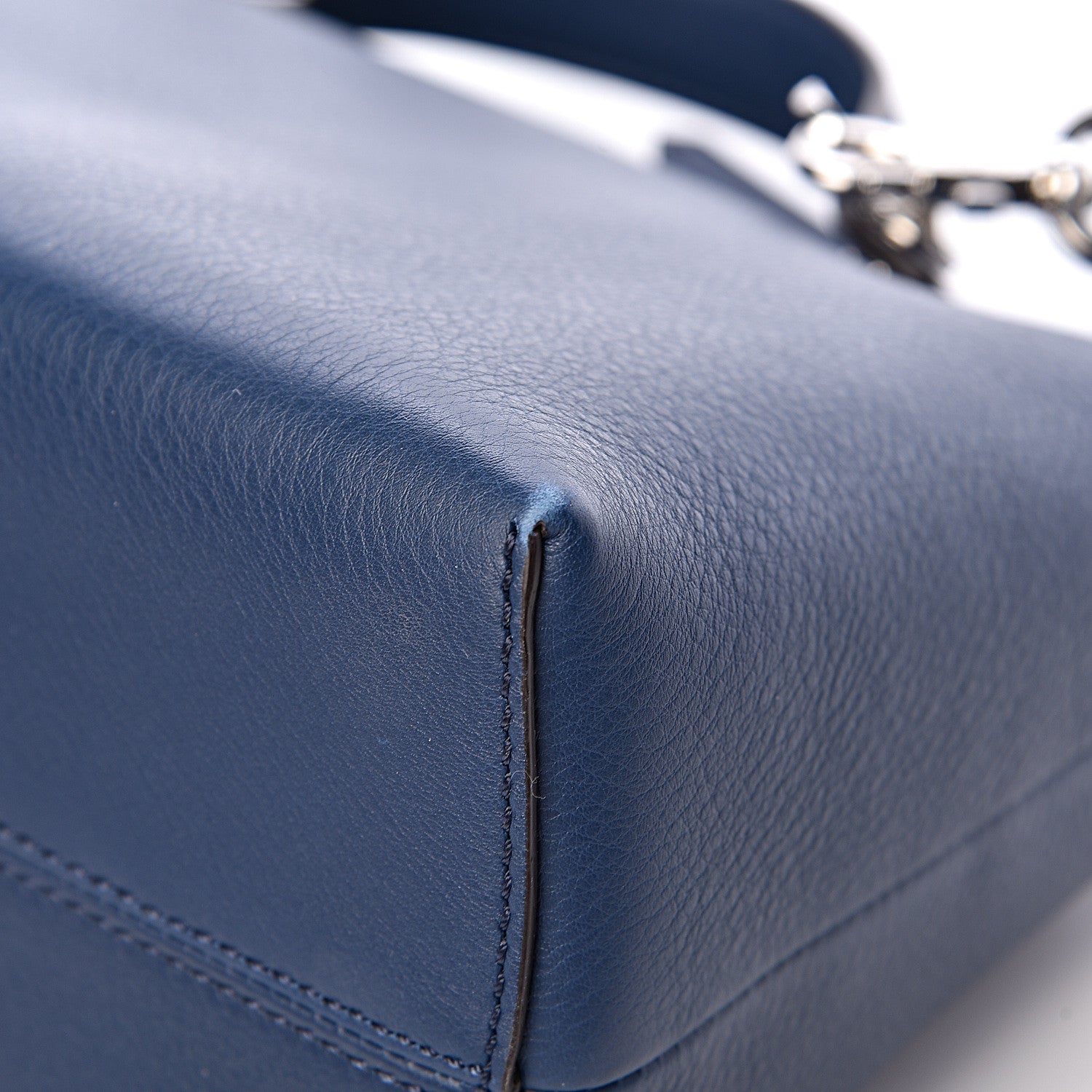 Fendi Vitello Dolce Chain Tail Medium By The Way Boston Bag Blue 12 of 14