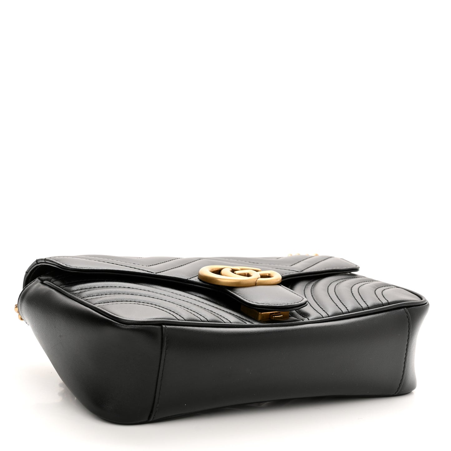 Calfskin Matelasse Small GG Marmont Shoulder Bag Black
