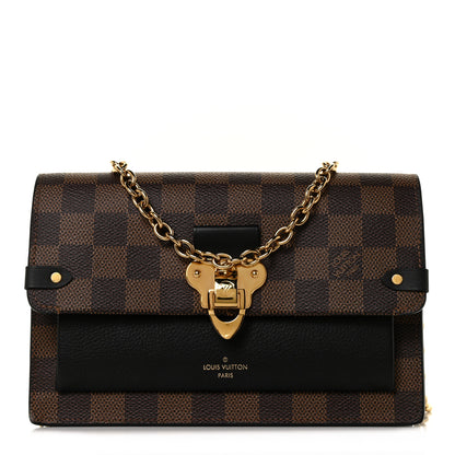 Louis Vuitton Damier Ebene Vavin Chain Wallet Black 1 of 9