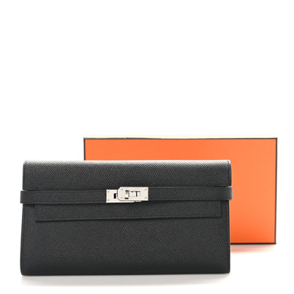 Hermes Epsom Kelly Longue Wallet Black 8 of 8