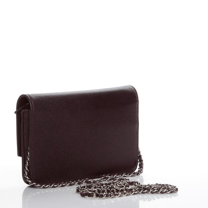 Chanel Caviar Sevruga Wallet On Chain WOC Plum 3 of 8