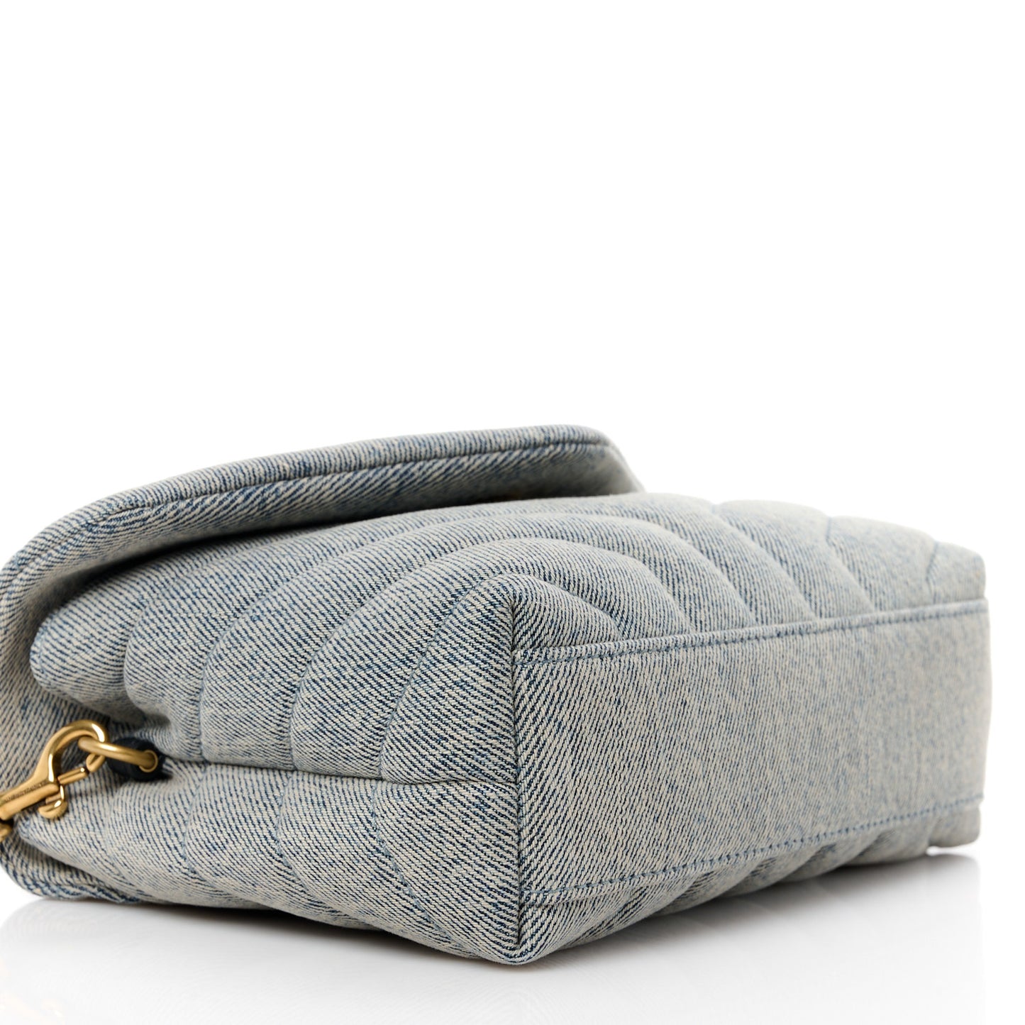 Denim Y Quilted Monogram Toy Loulou Crossbody Bag Grey